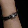 Black Skull Leather Bracelet - Image 4