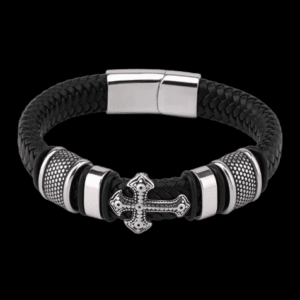 Crucifix Leather Chain